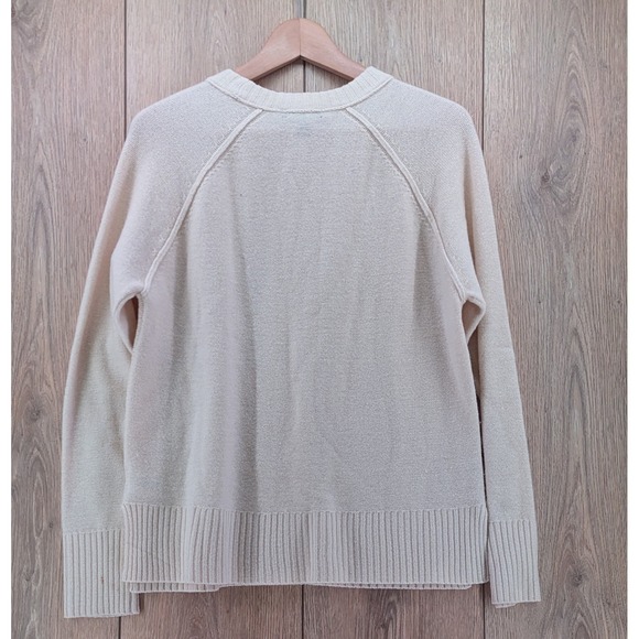 J.Crew 100% Wool Cable Knit Cream Sweater Women's Medium - Picture 5 of 5